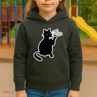 Black Cat I Found This Humerus Funny Kids Hoodie thumb 3