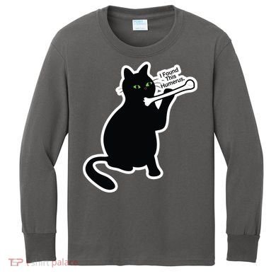 Black Cat I Found This Humerus Funny Kids Long Sleeve Shirt