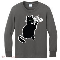 Black Cat I Found This Humerus Funny Kids Long Sleeve Shirt thumb 0