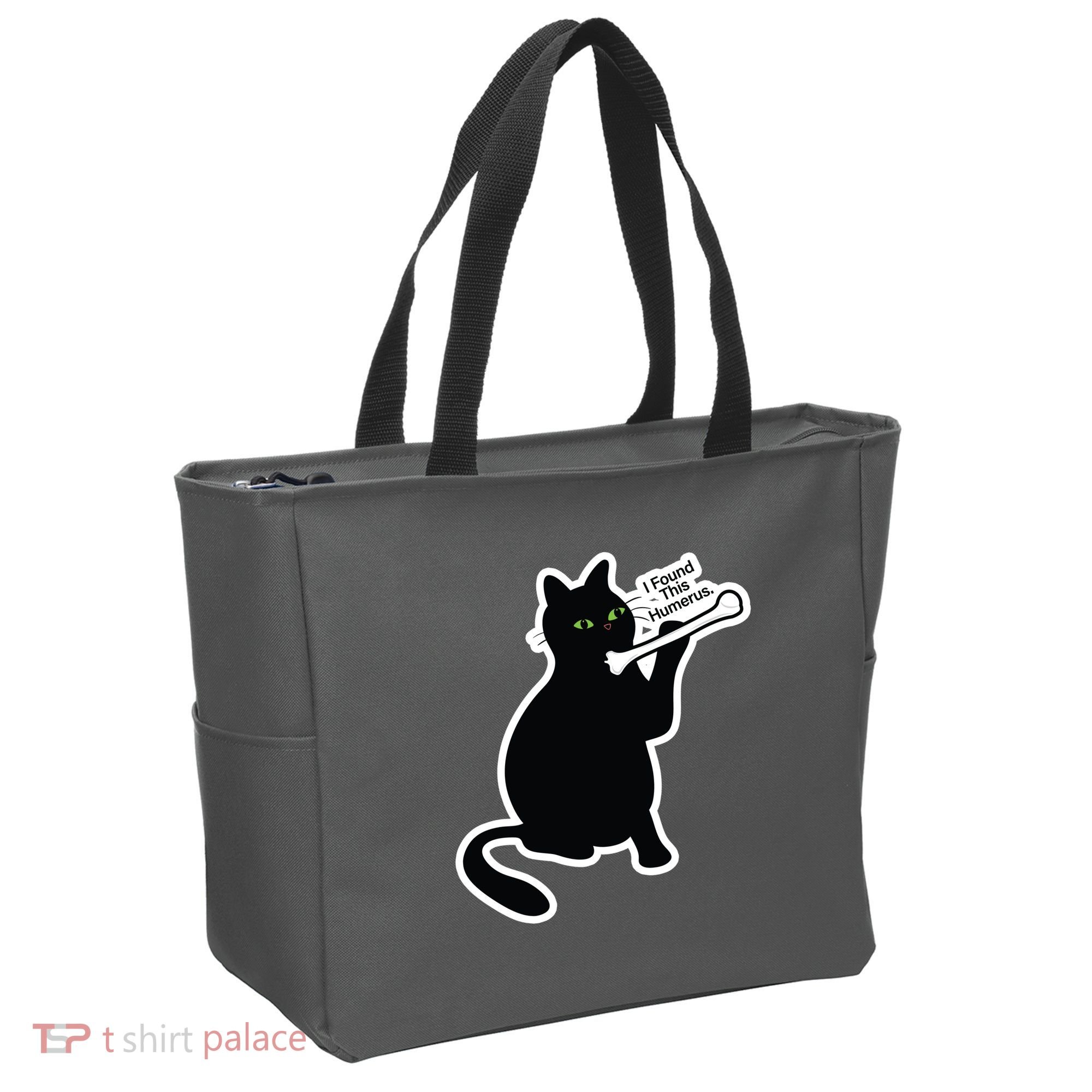 Black Cat I Found This Humerus Funny Tote Bag