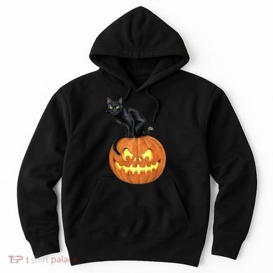 Black Cat Jack O' Lantern Pumpkin Hoodie