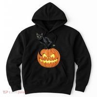 Black Cat Jack O' Lantern Pumpkin Hoodie thumb 0
