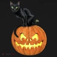 Black Cat Jack O' Lantern Pumpkin Apron thumb 3