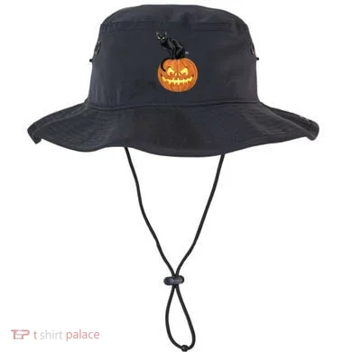 Black Cat Jack O' Lantern Pumpkin Bucket Hat