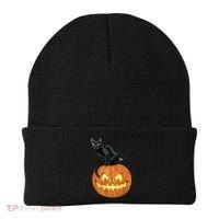Black Cat Jack O' Lantern Pumpkin Beanie thumb 0