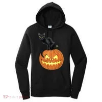 Black Cat Jack O' Lantern Pumpkin Women's Hoodie thumb 0