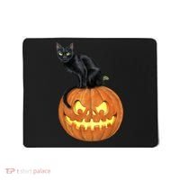 Black Cat Jack O' Lantern Pumpkin Mousepad thumb 0