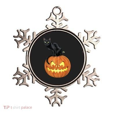 Black Cat Jack O' Lantern Pumpkin Ornament