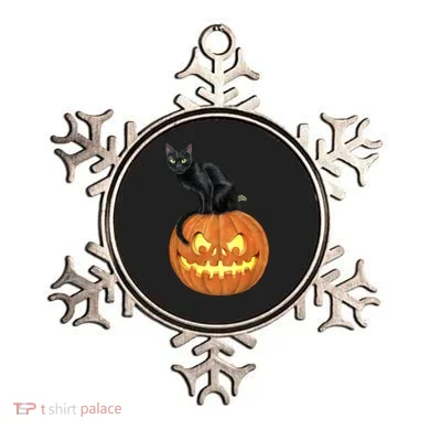 Black Cat Jack O' Lantern Pumpkin Ornament