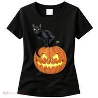 Black Cat Jack O' Lantern Pumpkin Women's T-Shirt thumb 0