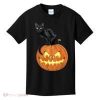 Black Cat Jack O' Lantern Pumpkin Kids T-Shirt thumb 0