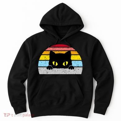 Black Cat Peaking Vintage Hoodie