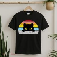 Black Cat Peaking Vintage T-Shirt thumb 2