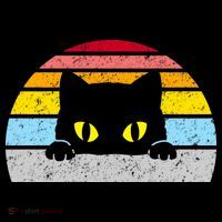 Black Cat Peaking Vintage T-Shirt thumb 7