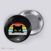Black Cat Peaking Vintage Button thumb 0