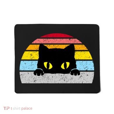Black Cat Peaking Vintage Mousepad