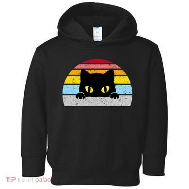 Black Cat Peaking Vintage Toddler Hoodie