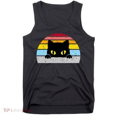 Black Cat Peaking Vintage Tank Top