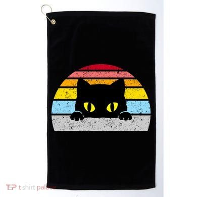 Black Cat Peaking Vintage Golf Towel