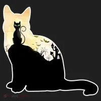 Black Cat Spooky Town Women's Sweatshirt thumb 2