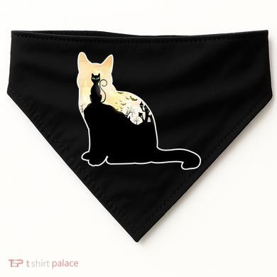 Black Cat Spooky Town USA-Made Doggie Bandana