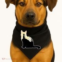 Black Cat Spooky Town USA-Made Doggie Bandana thumb 1