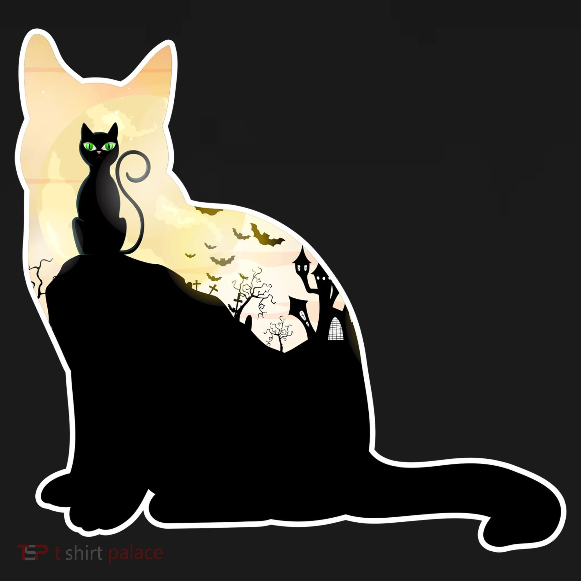 Black Cat Spooky Town Backpack
