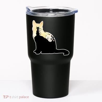 Black Cat Spooky Town Tumbler