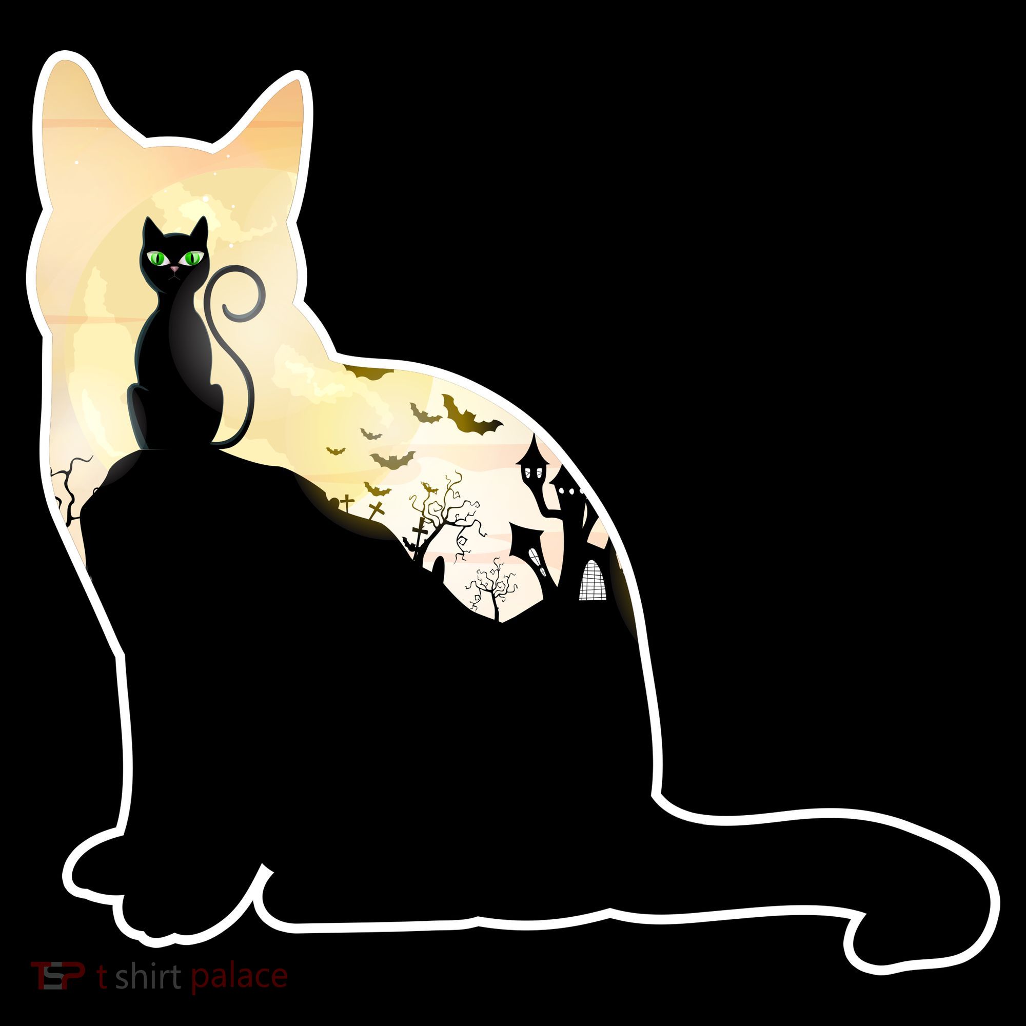 Black Cat Spooky Town Women's Tank Top