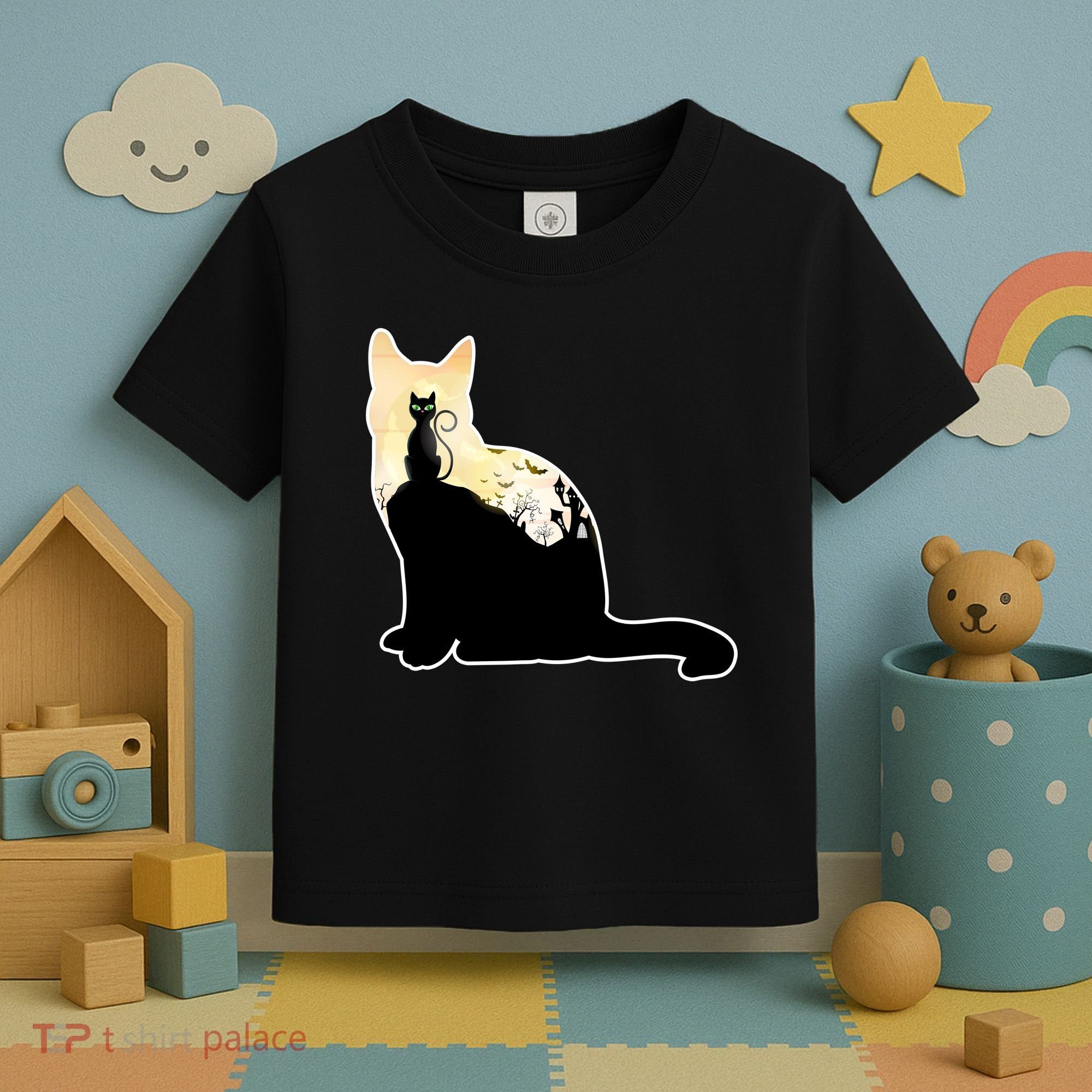 Black Cat Spooky Town Toddler T-Shirt