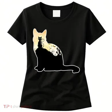 Black Cat Spooky Town Women's T-Shirt