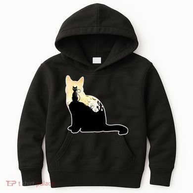 Black Cat Spooky Town Kids Hoodie