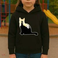 Black Cat Spooky Town Kids Hoodie thumb 3