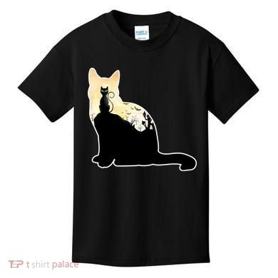 Black Cat Spooky Town Kids T-Shirt