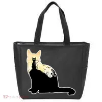 Black Cat Spooky Town Tote Bag thumb 0