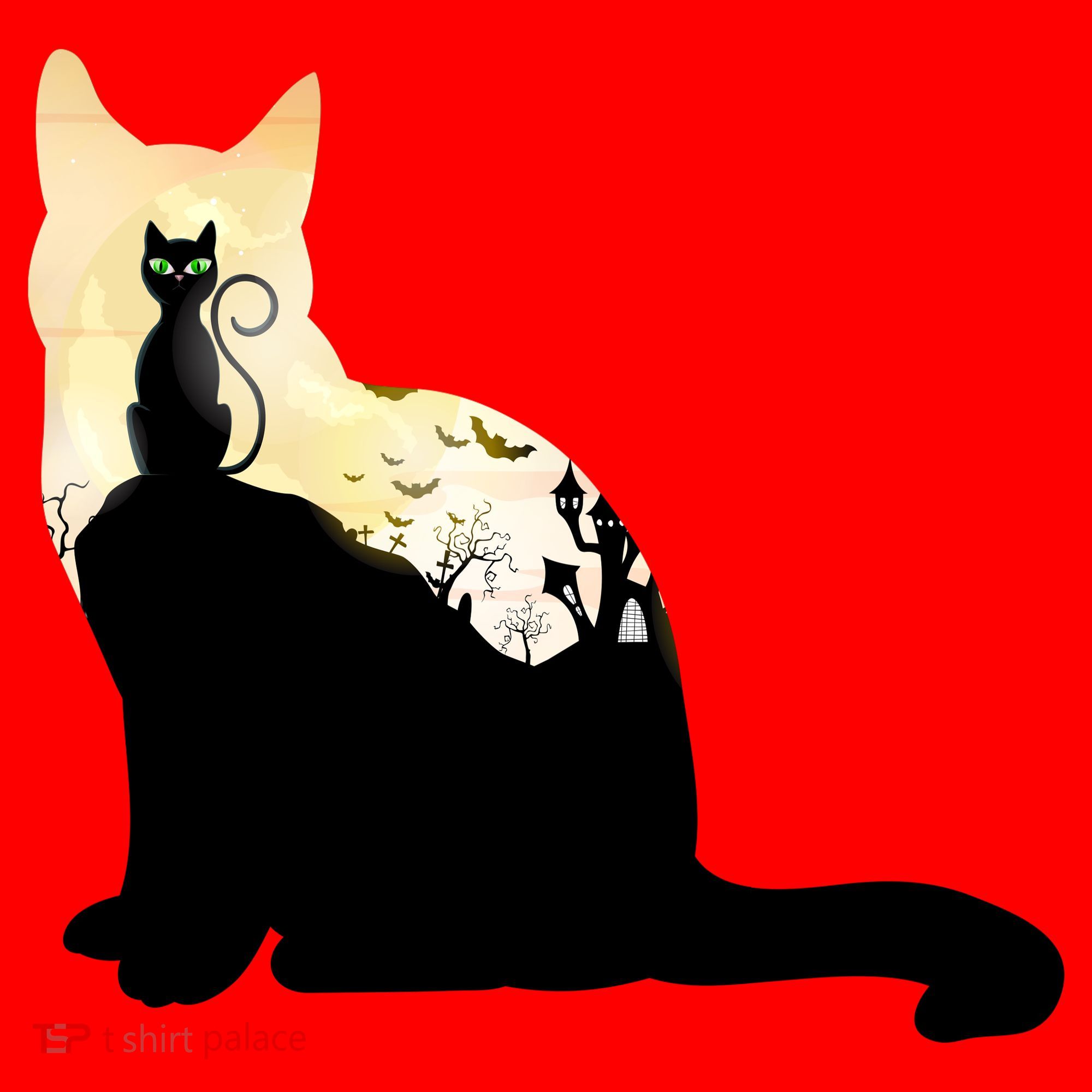 Black Cat Spooky Town Santa Hat