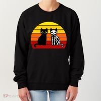 Black Cat Sunset Skeleton Women's Sweatshirt thumb 0