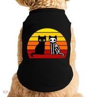 Black Cat Sunset Skeleton Doggie Tank thumb 0
