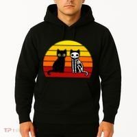 Black Cat Sunset Skeleton Hoodie thumb 2