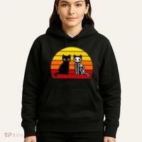 Black Cat Sunset Skeleton Hoodie thumb 5