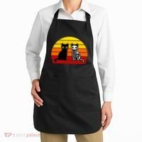 Black Cat Sunset Skeleton Apron thumb 2