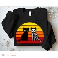Black Cat Sunset Skeleton Sweatshirt thumb 2