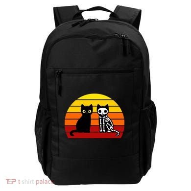 Black Cat Sunset Skeleton Backpack