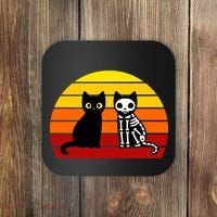 Black Cat Sunset Skeleton Coaster thumb 0