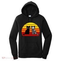Black Cat Sunset Skeleton Women's Hoodie thumb 0