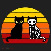 Black Cat Sunset Skeleton Tumbler thumb 3