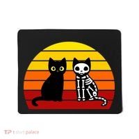 Black Cat Sunset Skeleton Mousepad thumb 0