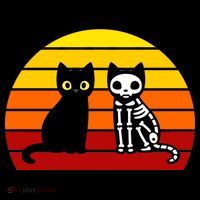 Black Cat Sunset Skeleton Mousepad thumb 1