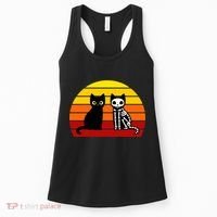 Black Cat Sunset Skeleton Women's Tank Top thumb 0