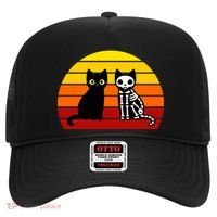 Black Cat Sunset Skeleton Hat thumb 0
